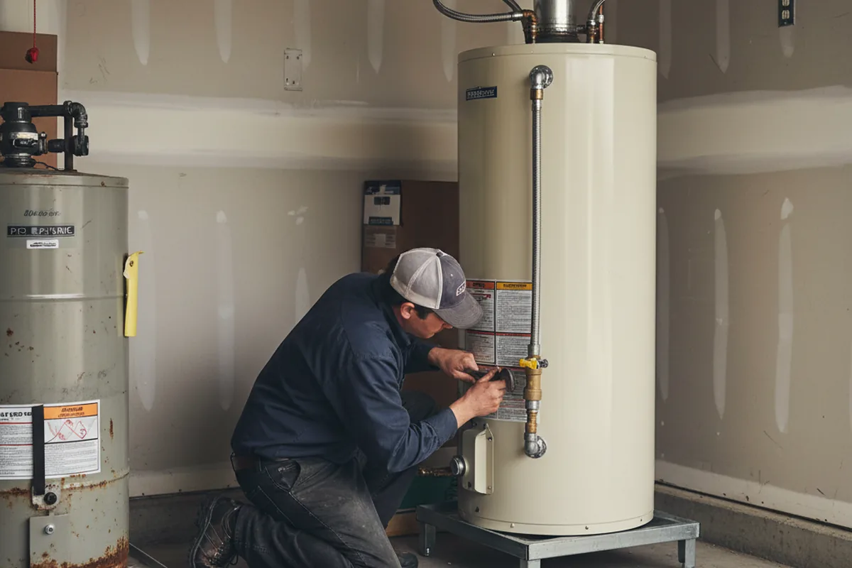Water heater and shutoff valve replacement in Parksley